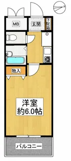 エスリード難波【6階】の間取り