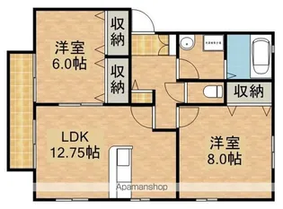 フラワーヒルA【1階】の間取り