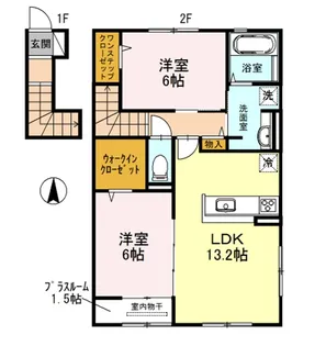 ロイヤルタウン篠山口 C棟【2階】の間取り