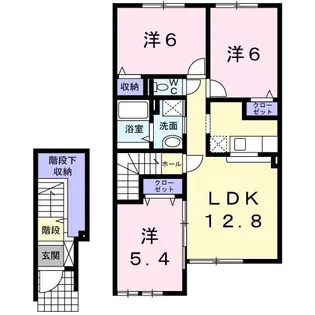 カルム オーブドゥ【2階】の間取り