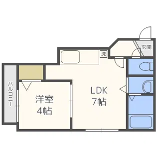 エアフォルグ北大II【3階】の間取り