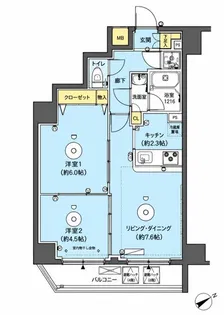 ハイズデュランテ【5階】の間取り