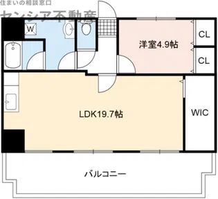 京橋アドバンス21【7階】の間取り