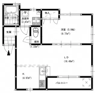 クラージュ大和【3階】の間取り