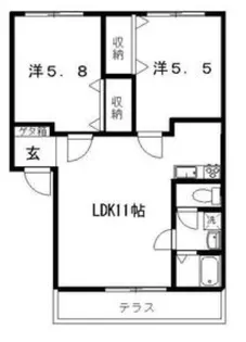 熊本県菊池市泗水町吉富【アパート】の間取り