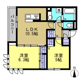 ハル野崎【2階】の間取り
