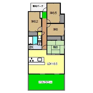 高知県高知市吉田町【マンション】の間取り