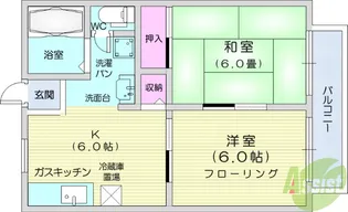 サンライズ川平A【2階】の間取り