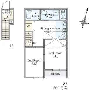 MARUHATHI HEIGHTS【2階】の間取り