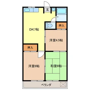 城山ハイツ【2階】の間取り