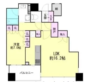 大阪府大阪市北区曾根崎2【マンション】の間取り