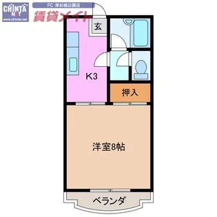 レジデンスタイコー【3階】の間取り