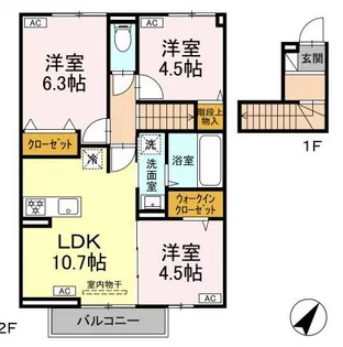 東京都清瀬市下清戸3【アパート】の間取り