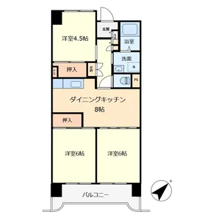 ビレッジハウス笠寺タワー1号棟【10階】の間取り