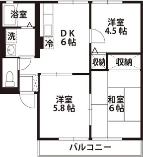 シティハイム喜多E【2階】の間取り