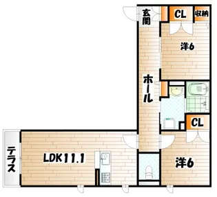 ヴィラウィステリア門司【1階】の間取り