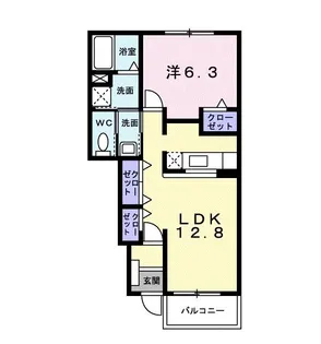 リエート フィーネII【1階】の間取り