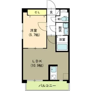 レンテ美咲【5階】の間取り