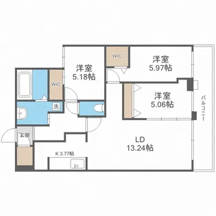 YAMAHANA-CITY.STELLA【5階】の間取り