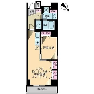 1LDKの間取り画像