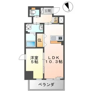 シエスタ舟入南【5階】の間取り