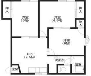 サンライズB棟【1階】の間取り