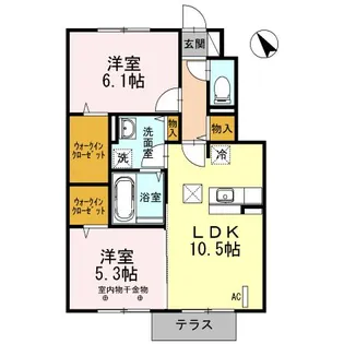 サスティナブル D-1【1階】の間取り