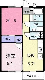 コーポグリーンB【2階】の間取り