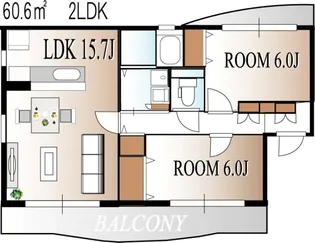 アールモニA【3階】の間取り