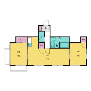 弥藤第二コーポ【1階】の間取り