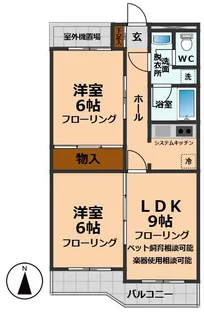 2LDKの間取り画像