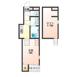 ハーモニーテラス墨江【2階】の間取り