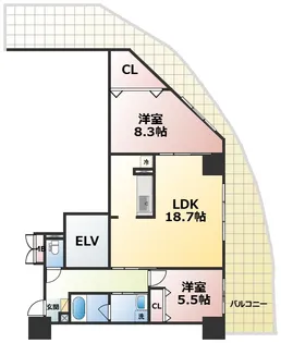 カゼマチテラス【4階】の間取り