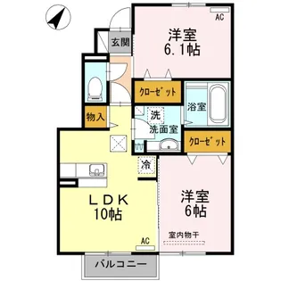 山形県山形市小立2【アパート】の間取り