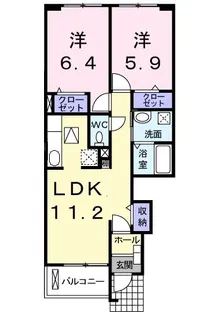 兵庫県神戸市西区二ツ屋2【アパート】の間取り