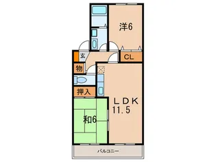 ハイカム-ル弐号館【2階】の間取り