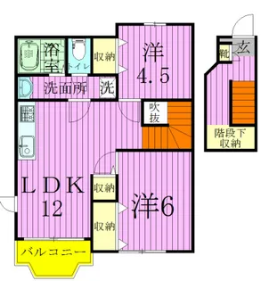 クレアガーデンA棟【2階】の間取り