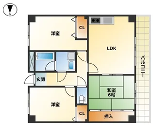サンハート南茨木【4階】の間取り