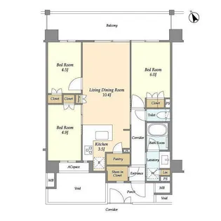 サムティレジデンス藤が丘【3階】の間取り