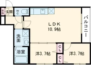 大阪府泉佐野市本町【アパート】の間取り
