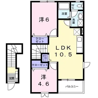 サンエアリーB【2階】の間取り