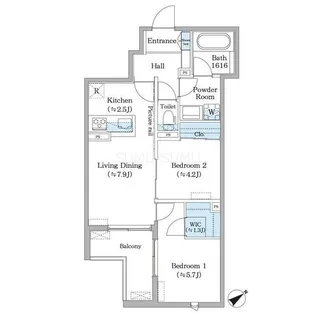 フィカーサ横浜【2階】の間取り