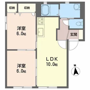 バリュージュ大西【1階】の間取り