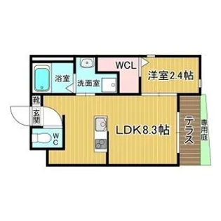 リアコート枚方御殿山SOUTH【1階】の間取り