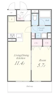 プローシュ【1階】の間取り