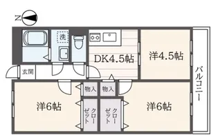 リバーストーンB【1階】の間取り