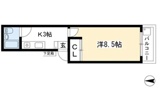御所西ラフィーネ石原【2階】の間取り