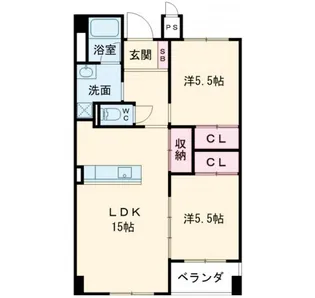 鳥生レジデンスI【5階】の間取り