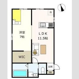 フォルテッツア城南【1階】の間取り