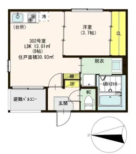 ハーモニーテラス花園東町【3階】の間取り